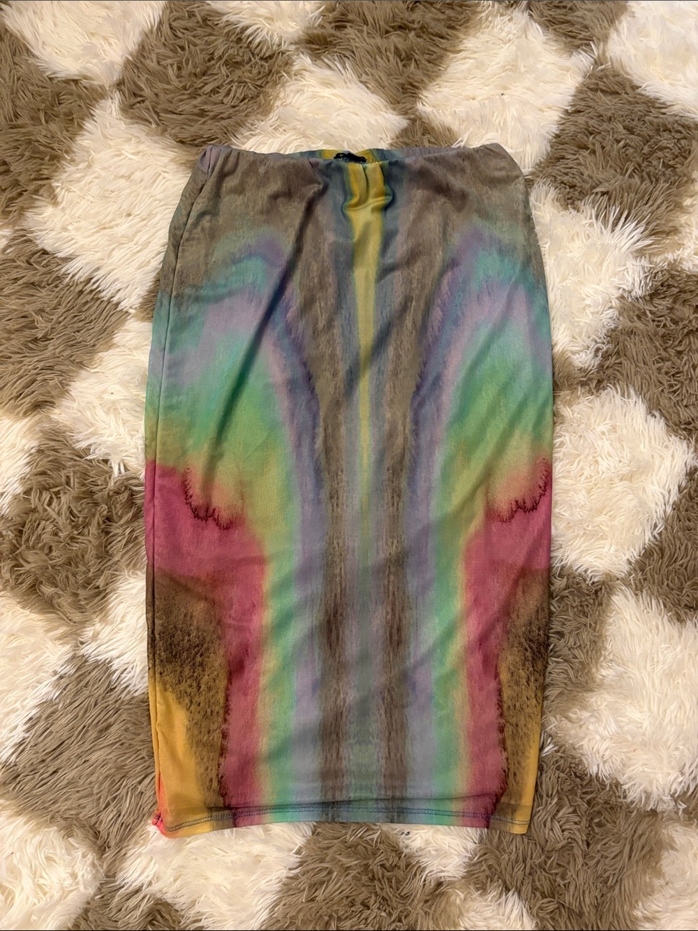 AFRM Blue, Yellow & Purple Tie-Dye Skirt